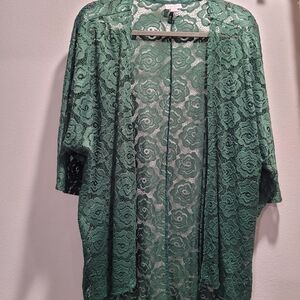 Lularoe Green Lace Cardigan